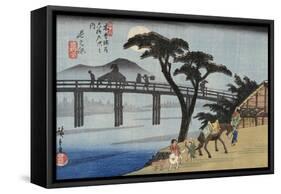 Nagakubo-Ando Hiroshige-Framed Stretched Canvas