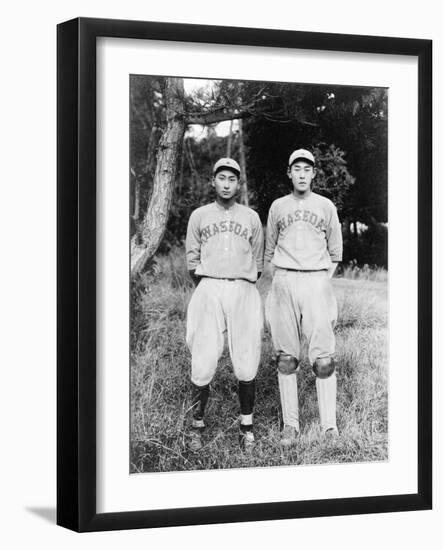 Nagano & Kuji Jiro, Waseda University, Baseball Photo - Tokyo, Japan-Lantern Press-Framed Art Print