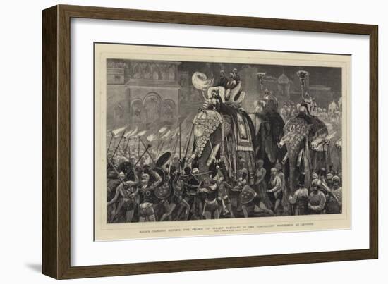 Nagas Dancing before the Prince of Wales' Elephant in the Torchlight Procession at Jeypore-Joseph Nash-Framed Giclee Print