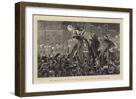 Nagas Dancing before the Prince of Wales' Elephant in the Torchlight Procession at Jeypore-Joseph Nash-Framed Giclee Print