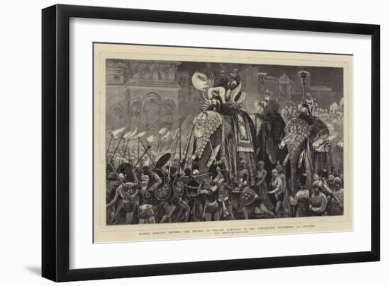 Nagas Dancing before the Prince of Wales' Elephant in the Torchlight Procession at Jeypore-Joseph Nash-Framed Giclee Print