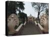 Nagas on the Stairs to Wat Phnom, Phnom Penh, Cambodia, Indochina, Southeast Asia-Robert Harding-Stretched Canvas