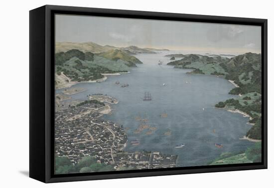 Nagasaki Harbour, c.1800-50-Kawahara Keiga-Framed Stretched Canvas