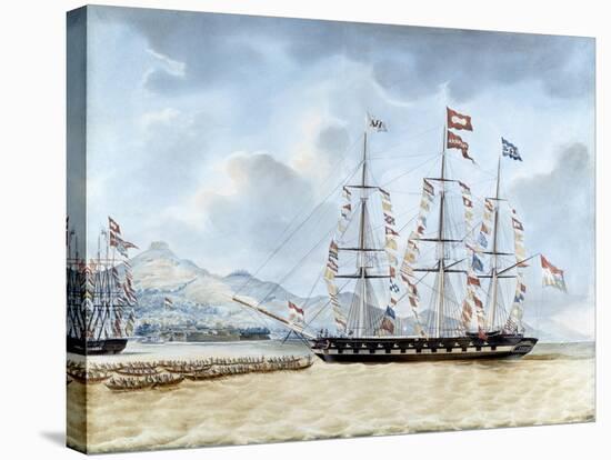 Nagasaki: The Merchant Ship, Amboina, Captain J.Lourens, 1842-Jacob Spin-Stretched Canvas