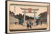 Nagata No Baba Sannogu-Utagawa Hiroshige-Framed Stretched Canvas