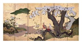 Cherry Blossoms With Pheasants-Nagataka-Premium Giclee Print