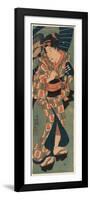 Nagauta No Keiko Ni Kayou Musume-Utagawa Kunisada-Framed Premium Giclee Print