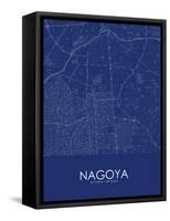 Nagoya, Japan Blue Map-null-Framed Stretched Canvas