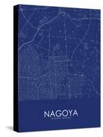 Nagoya, Japan Blue Map-null-Stretched Canvas