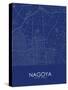 Nagoya, Japan Blue Map-null-Stretched Canvas