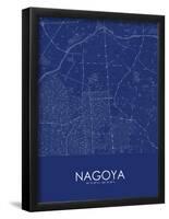 Nagoya, Japan Blue Map-null-Framed Poster