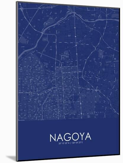 Nagoya, Japan Blue Map-null-Mounted Poster