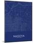 Nagoya, Japan Blue Map-null-Mounted Poster