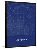 Nagoya, Japan Blue Map-null-Framed Poster