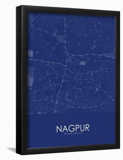 Nagpur, India Blue Map-null-Framed Poster