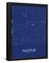 Nagpur, India Blue Map-null-Framed Poster