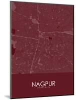 Nagpur, India Red Map-null-Mounted Poster