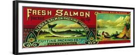 Naha Bay Salmon Can Label - Naha Bay, AK-Lantern Press-Framed Premium Giclee Print