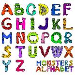 Monsters Alphabet-Nahhan-Art Print