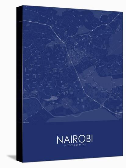 Nairobi, Kenya Blue Map-null-Stretched Canvas