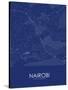 Nairobi, Kenya Blue Map-null-Stretched Canvas