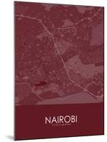 Nairobi, Kenya Red Map-null-Mounted Poster