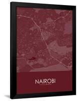 Nairobi, Kenya Red Map-null-Framed Poster