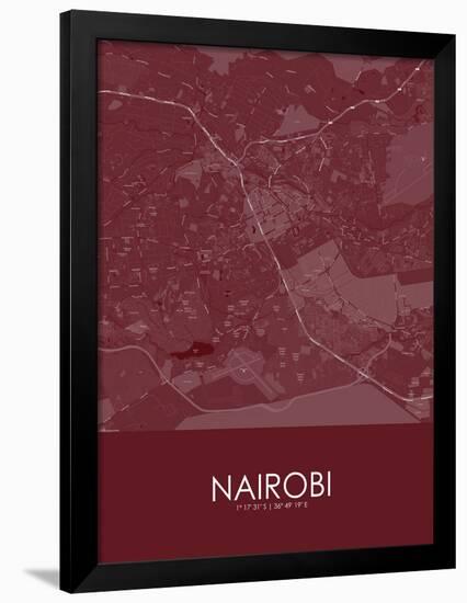 Nairobi, Kenya Red Map-null-Framed Poster