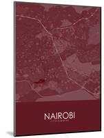 Nairobi, Kenya Red Map-null-Mounted Poster