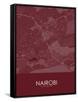 Nairobi, Kenya Red Map-null-Framed Stretched Canvas