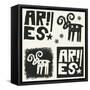 Naive Abstract Horoscope, Hand Drawn Sign Of The Zodiac Aries-Andriy Zholudyev-Framed Stretched Canvas