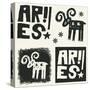 Naive Abstract Horoscope, Hand Drawn Sign Of The Zodiac Aries-Andriy Zholudyev-Stretched Canvas