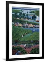 Naive Art Painting Depicting Bamboo Harvesting, Bahia State, Brazil-null-Framed Giclee Print