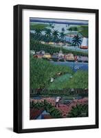 Naive Art Painting Depicting Bamboo Harvesting, Bahia State, Brazil-null-Framed Premium Giclee Print