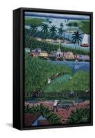 Naive Art Painting Depicting Bamboo Harvesting, Bahia State, Brazil-null-Framed Stretched Canvas