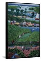 Naive Art Painting Depicting Bamboo Harvesting, Bahia State, Brazil-null-Framed Stretched Canvas