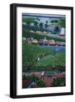 Naive Art Painting Depicting Bamboo Harvesting, Bahia State, Brazil-null-Framed Giclee Print