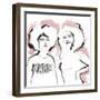 Naive Sketch - Girlfriends-Aurora Bell-Framed Giclee Print