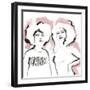 Naive Sketch - Girlfriends-Aurora Bell-Framed Giclee Print