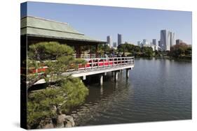 Nakajima Teahouse, Hamarikyu Gardens, Chuo, Tokyo, Japan, Asia-Stuart Black-Stretched Canvas