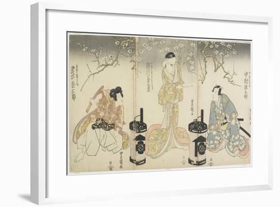 Nakamura Gennosuke as Suketsune, Segawa Kikunojo as the Wife of Suketsune-Utagawa Toyokuni-Framed Giclee Print