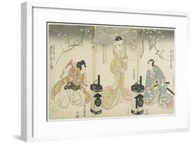 Nakamura Gennosuke as Suketsune, Segawa Kikunojo as the Wife of Suketsune-Utagawa Toyokuni-Framed Giclee Print