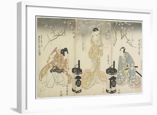 Nakamura Gennosuke as Suketsune, Segawa Kikunojo as the Wife of Suketsune-Utagawa Toyokuni-Framed Giclee Print