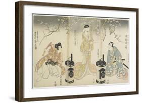 Nakamura Gennosuke as Suketsune, Segawa Kikunojo as the Wife of Suketsune-Utagawa Toyokuni-Framed Giclee Print