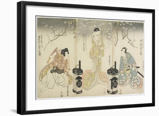 Nakamura Gennosuke as Suketsune, Segawa Kikunojo as the Wife of Suketsune-Utagawa Toyokuni-Framed Giclee Print