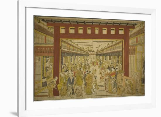 Nakanocho in the Yoshiwara-Okumura Masanobu-Framed Giclee Print