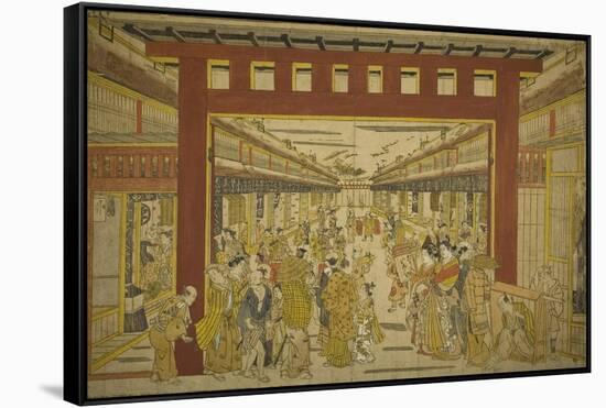 Nakanocho in the Yoshiwara-Okumura Masanobu-Framed Stretched Canvas