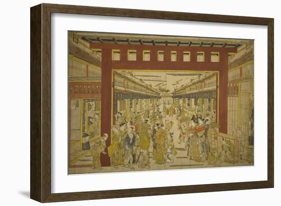 Nakanocho in the Yoshiwara-Okumura Masanobu-Framed Giclee Print