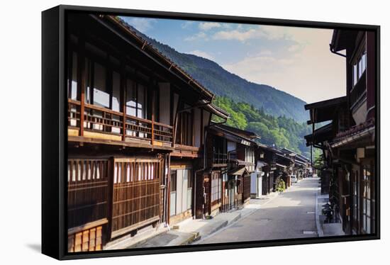 Nakasendo old post town of Tsumago, Nagano prefecture, Honshu, Japan-Christian Kober-Framed Stretched Canvas