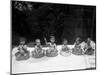 Naked Babies Sitting in Wash Bowls-null-Mounted Photographic Print